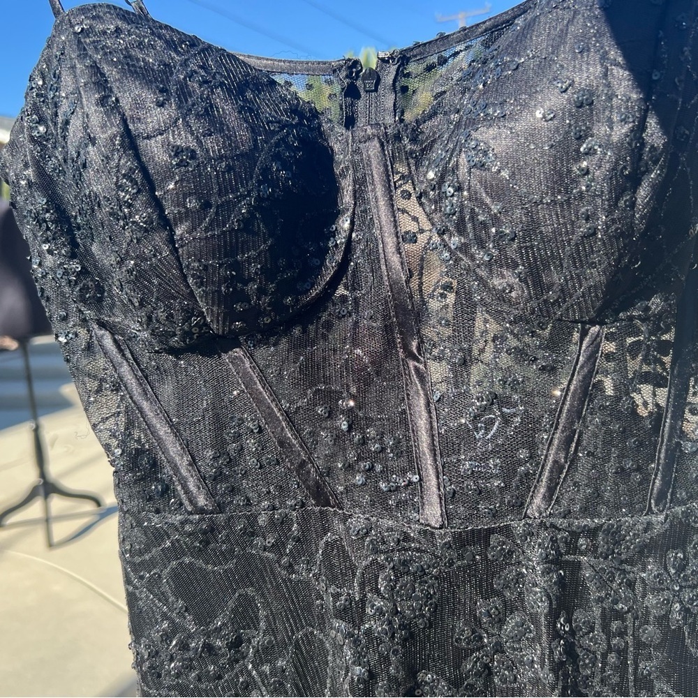 Windsor Black Lace Corset Dress Size 11 Cocktail Formal - Picture 16 of 17
